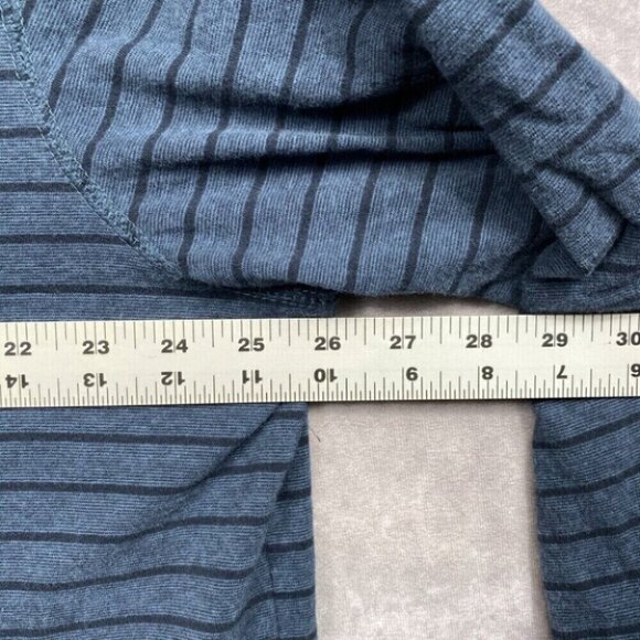 Eddie Bauer Shirt Men’s XL  Blue Black Stripe Long Sleeve Polo Legendwash - Picture 8 of 9